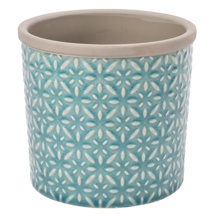 Burgon & Ball Tuscany Glazed Pot-Blue-Large-1